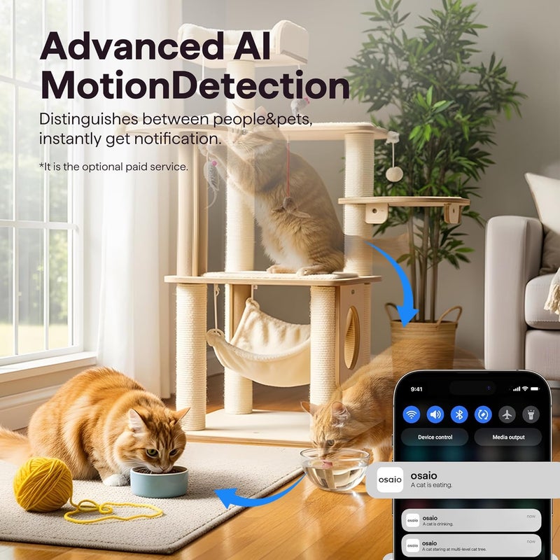 Elelink 2K Wireless Cameras for Home Security Camera, Pet Camera Indoor with Phone App, Night Vision, Motion Alert, 24/7 SD&Cloud Record, Two-Way Audio, Security Camera Indoor Works with Alexa&Google - Image 3